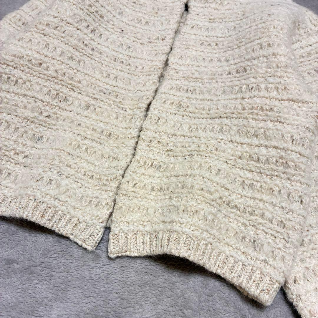 美品✨バトナー ツイードクルーネックカーディガン ニット ジャケット アイボリー