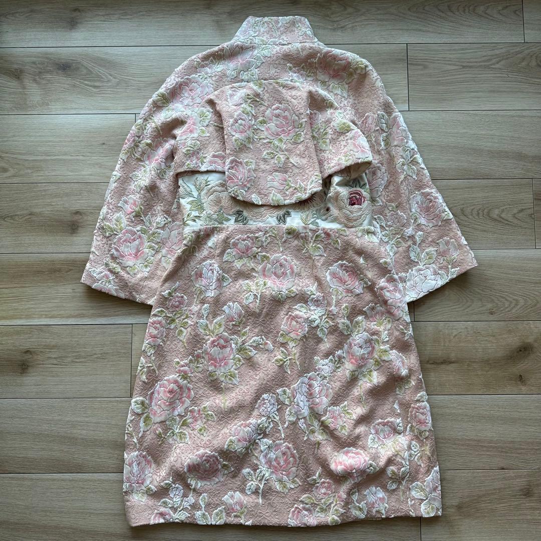 【希少】ケイタマルヤマ 刺繍 花柄 ジャガード ワンピース ロングコート