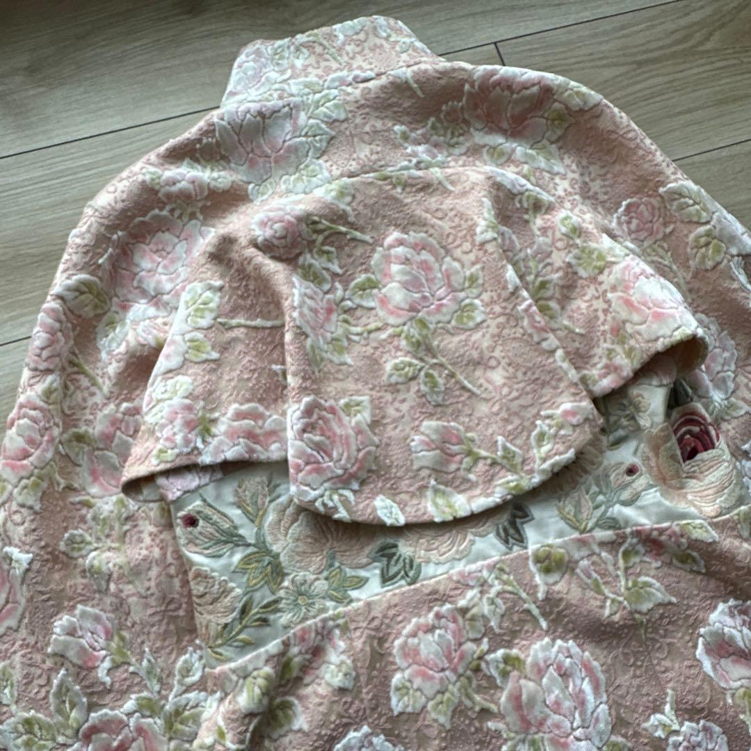 【希少】ケイタマルヤマ 刺繍 花柄 ジャガード ワンピース ロングコート
