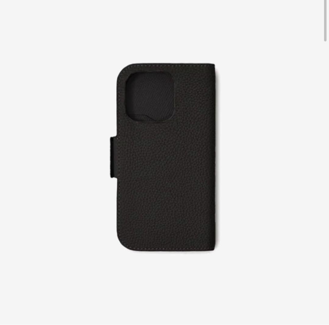 ボナベンチュラiPhone16Proケース　手帳型　ブラック