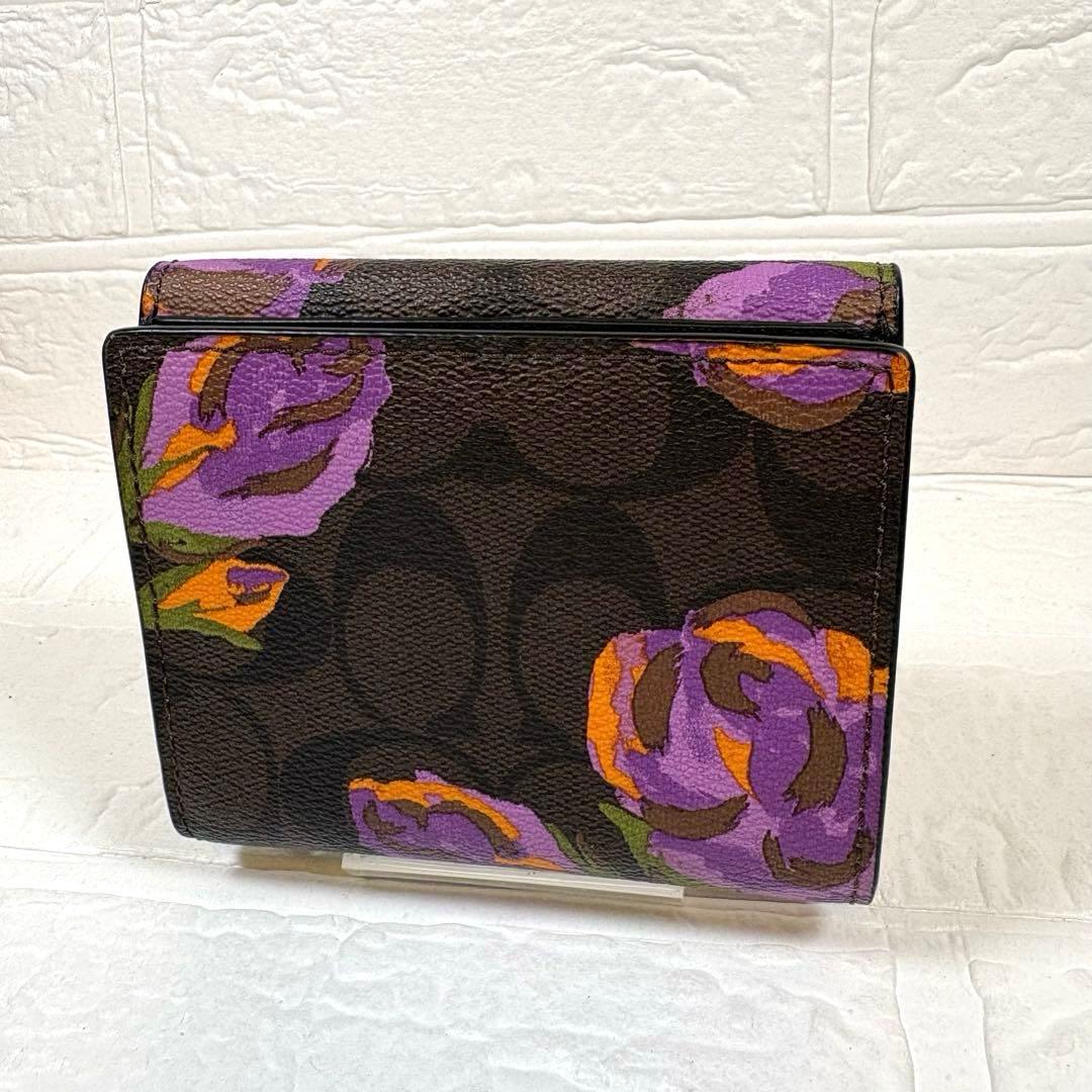 ☆COACH スモール モーガン ウォレット 花柄 三つ折り財布