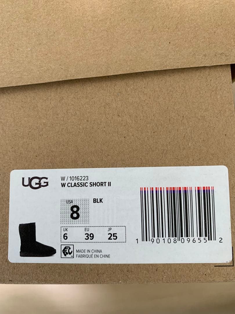 アグ UGG ムートンブーツ W CLASSIC SHORT Ⅱ ブラック 25