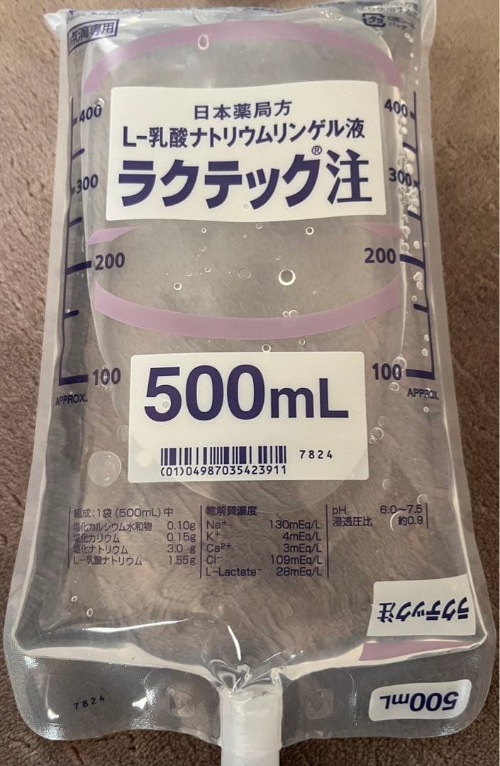 ラクテック注 L-乳酸ナトリウムリンゲル液500ml 老犬 皮下注射