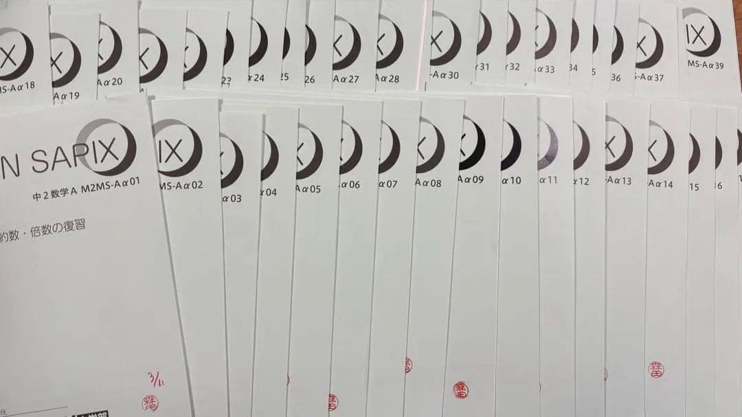 MAIN SAPIX 中学二年生用：数学 国語　英語複数冊セット全冊揃い