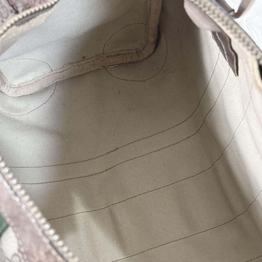 【訳あり】OLD GUCCI ミニボストン　モノグラム　シェリーライン