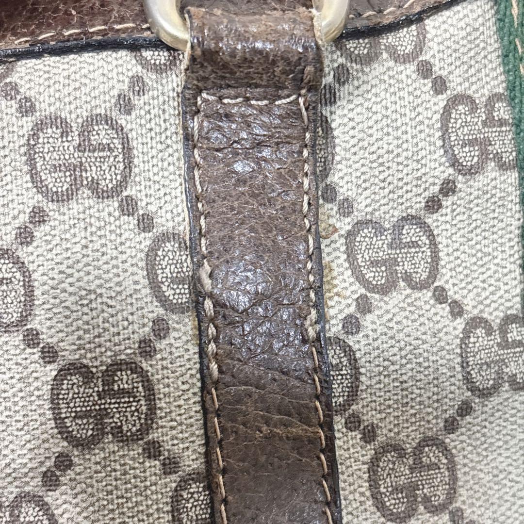【訳あり】OLD GUCCI ミニボストン　モノグラム　シェリーライン