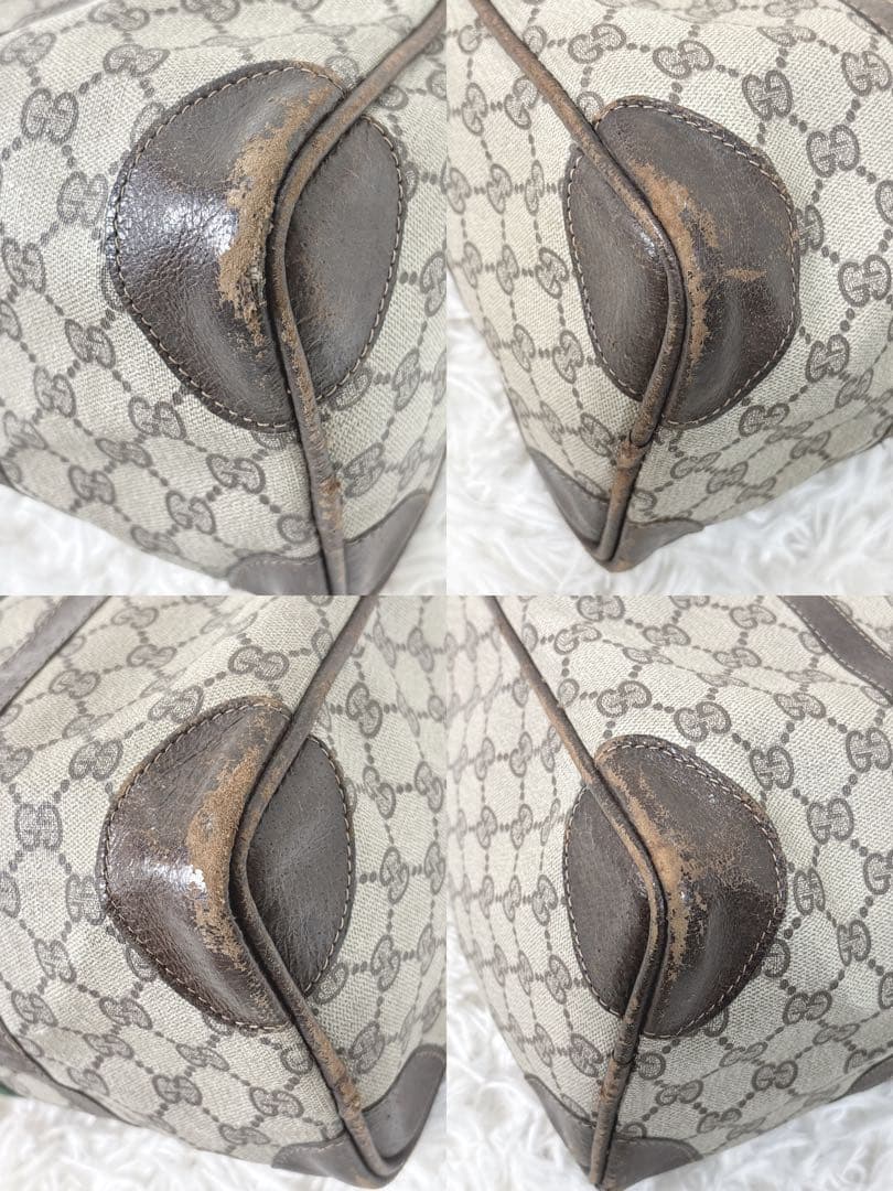 【訳あり】OLD GUCCI ミニボストン　モノグラム　シェリーライン