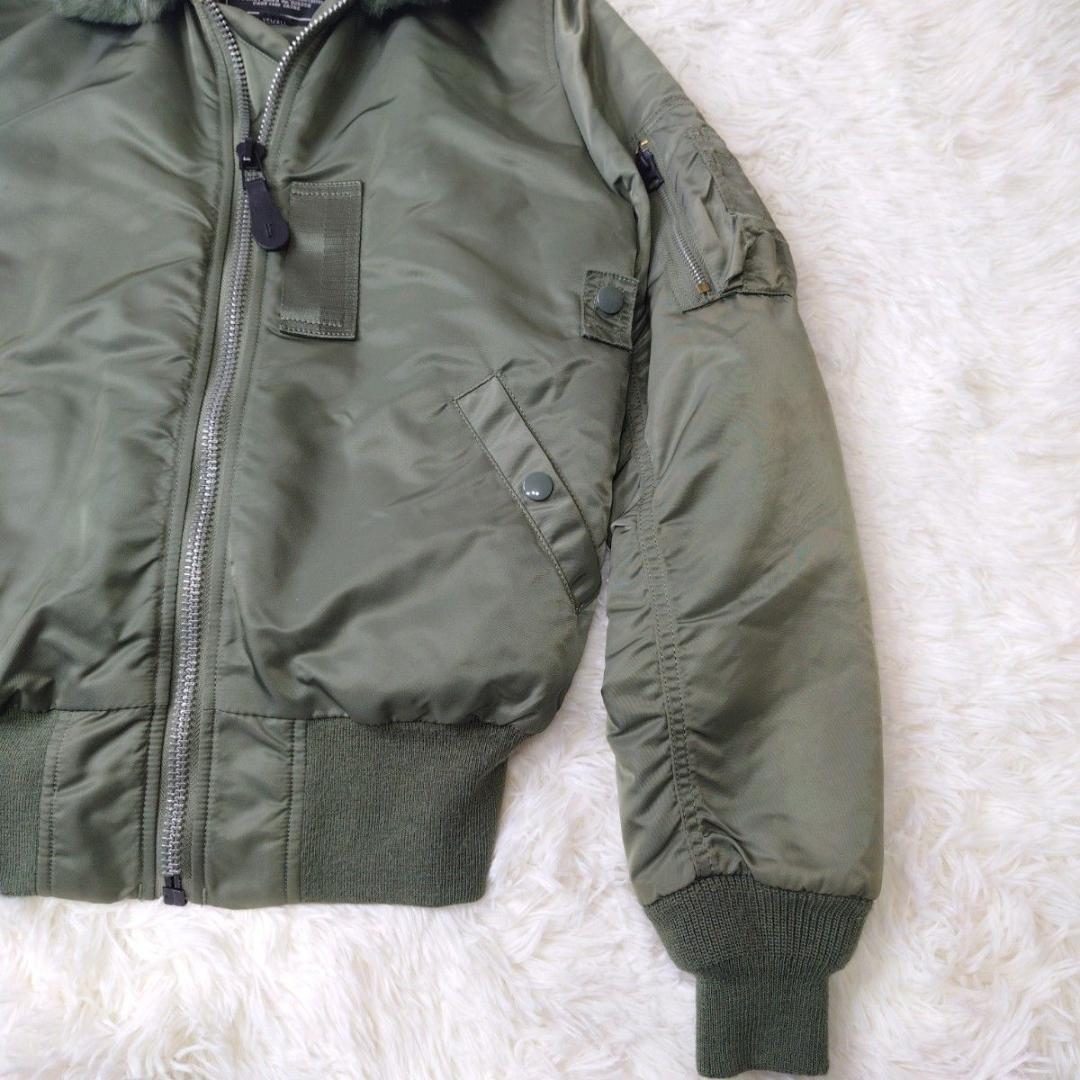 【美品】 ALPHA アルファ B-15 フライトジャケット カーキ 短丈 XS