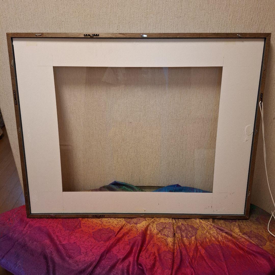 紺色に金色模様のある大きめ額縁　水彩画　ポスター額　写真額　デッサン　大きめ