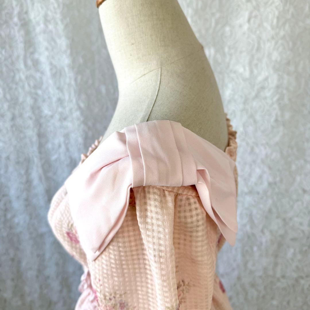 リズリサLIZLISA 花柄　ショルダーリボン　姫かわワンピ　量産系　y2k