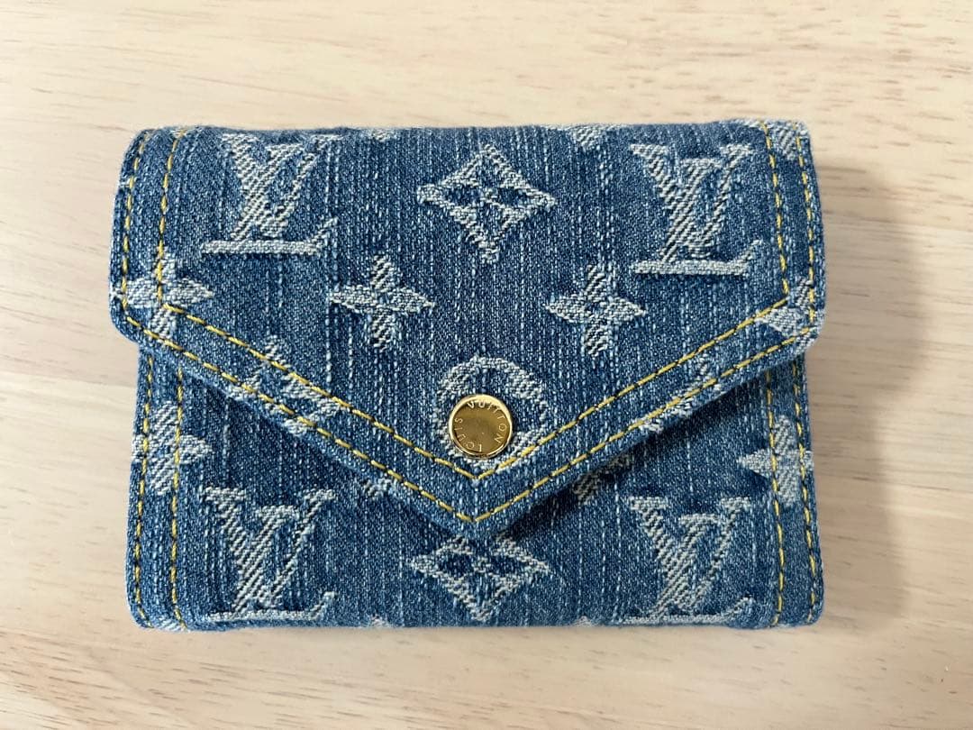 ルイヴィトン ポルトフォイユ・ヴィクトリーヌ デニム 三つ折り財布