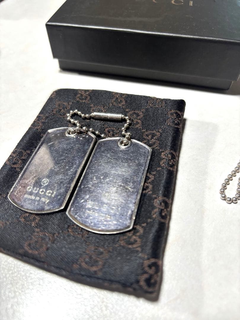 GUCCI グッチ ドッグタグシルバーネックレス