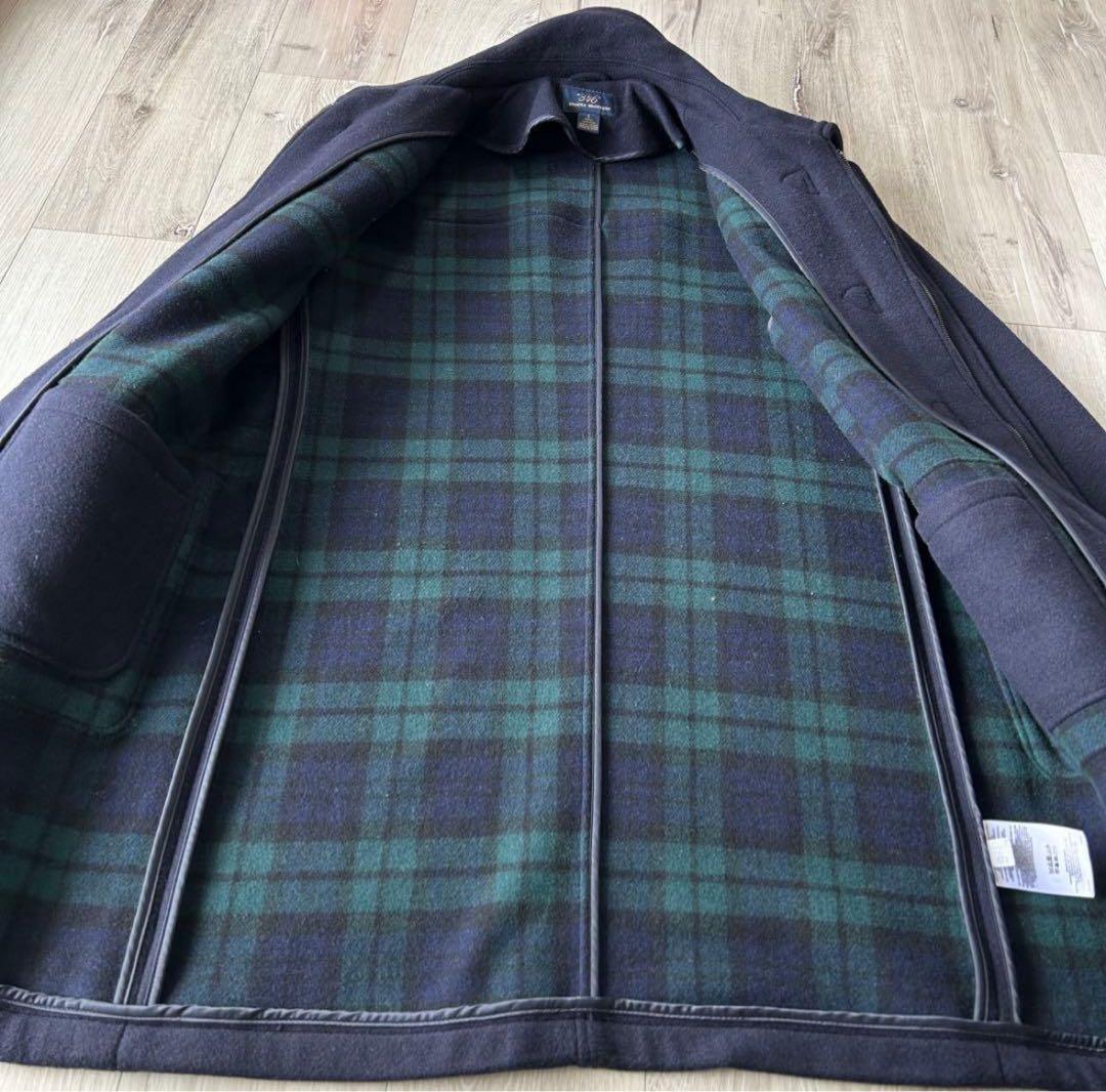 BROOKS BROTHERS ダッフルコート ネイビー L ブラックウォッチ