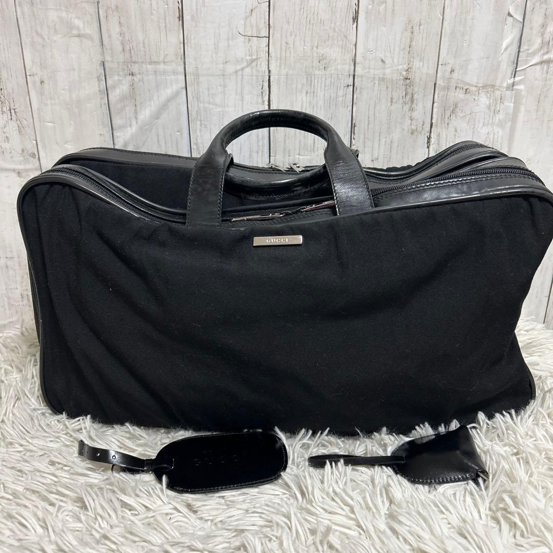 GUCCI グッチ ボストンバッグ キャンバス　レザー 旅行カバン　大容量