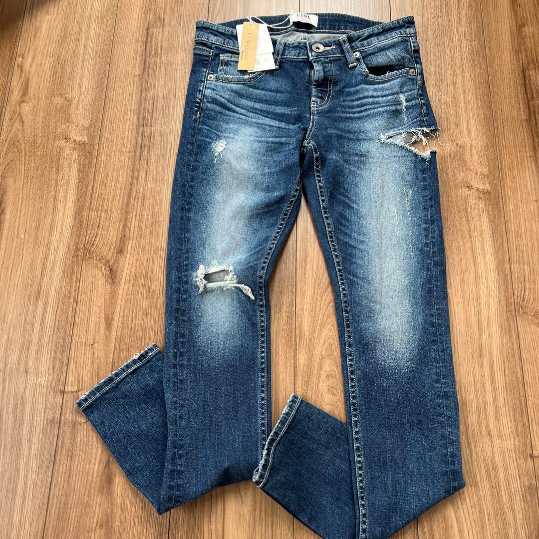 【新品タグ付き】GYDAスキニーデニムパンツ SIDERIPPED XL