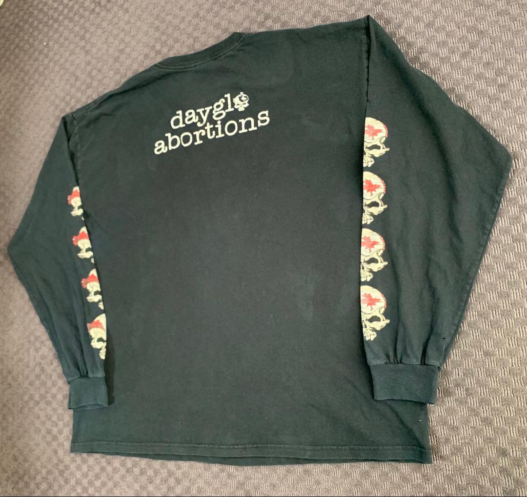 00s“GILDAN”ロングスリーブTシャツ ロンT バンT スカル XL 褪色