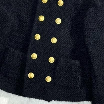 シーニュ cygne Mathis モコモコジャケット 金ボタン 黒 1 ta7
