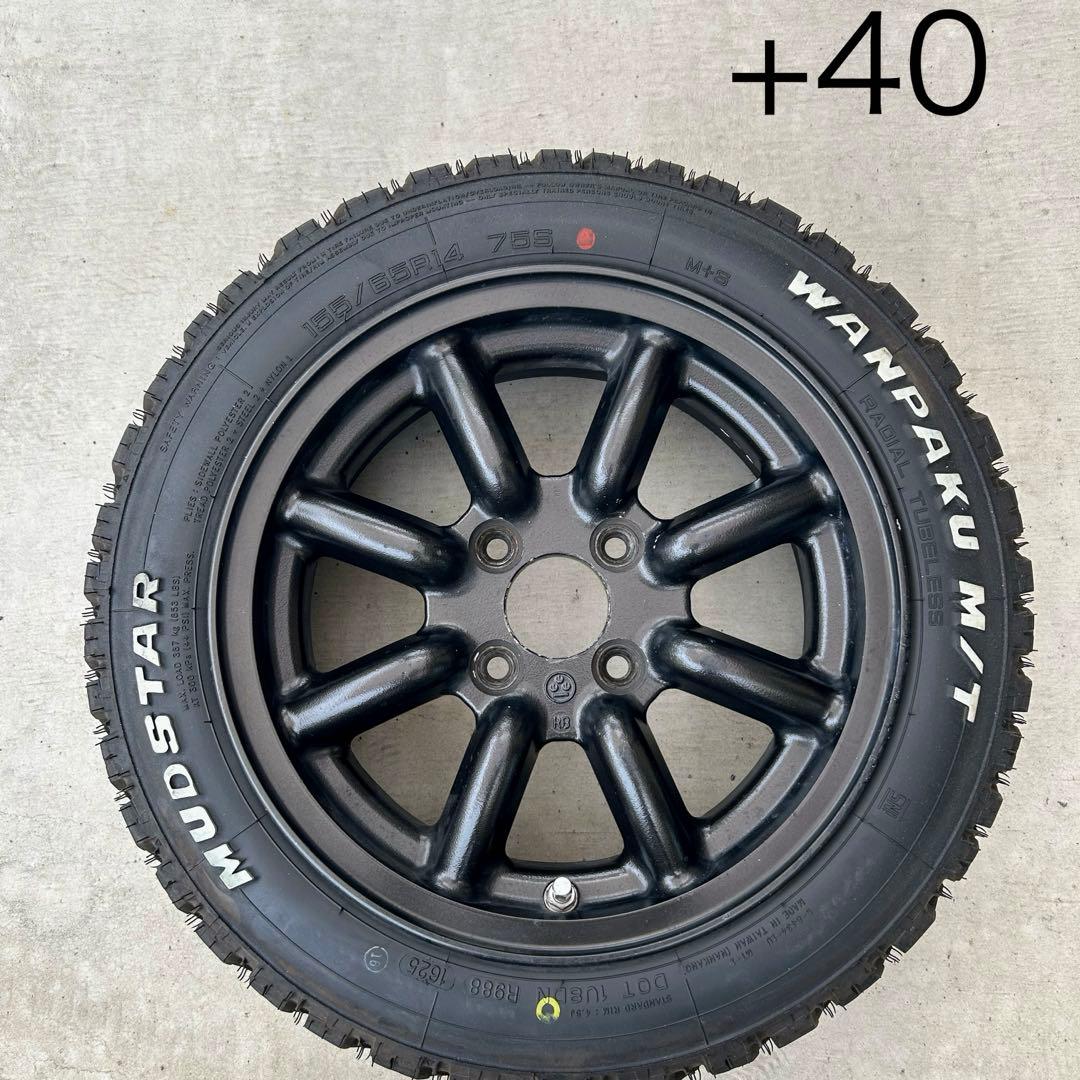 G*O様 ワタナベ１４インチホイール６Ｊ PCD100 ◉溝ありマッドタイヤ付き