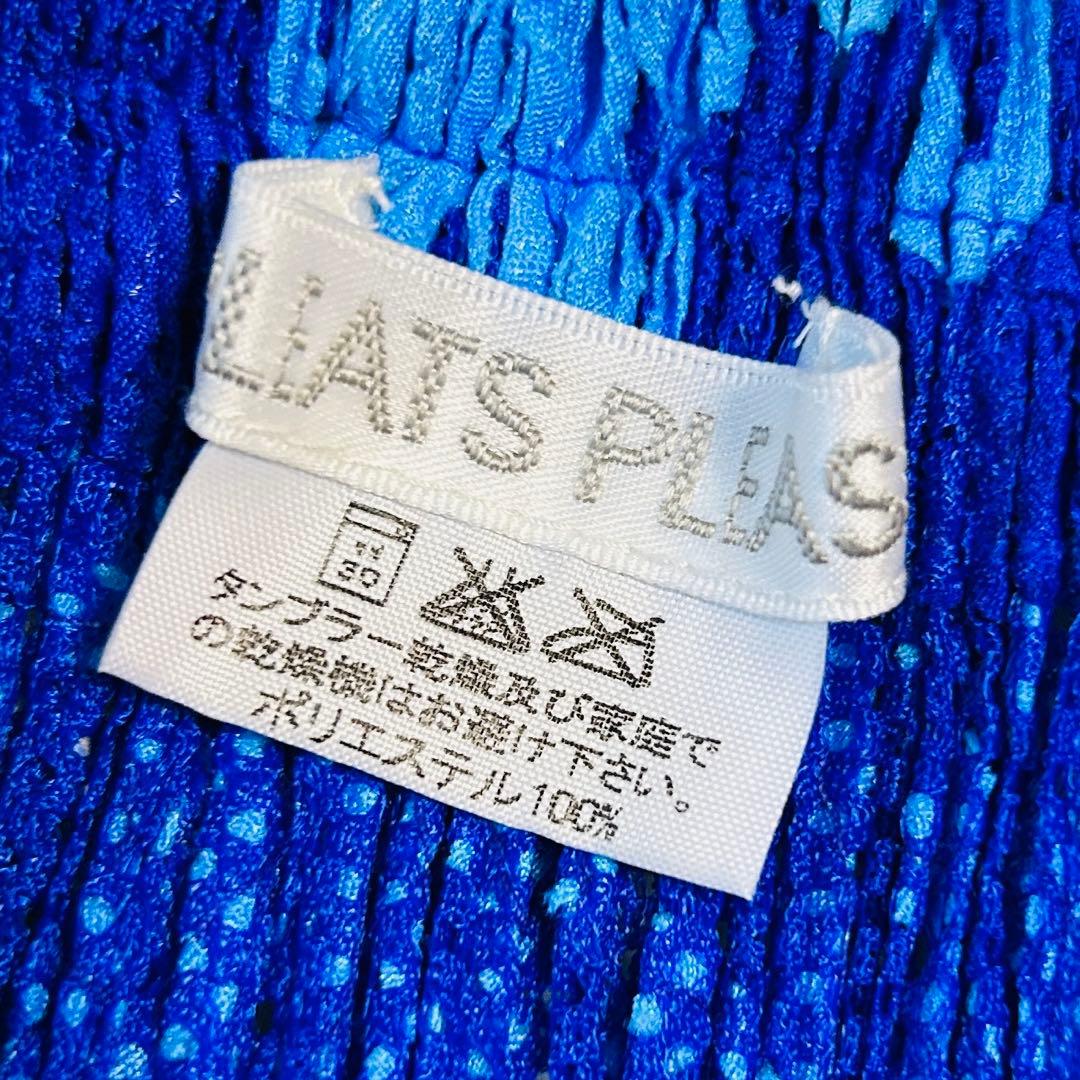 プリーツプリーズ ロングスカート 花柄 刺繍 フラワー イッセイミヤケ ブルー