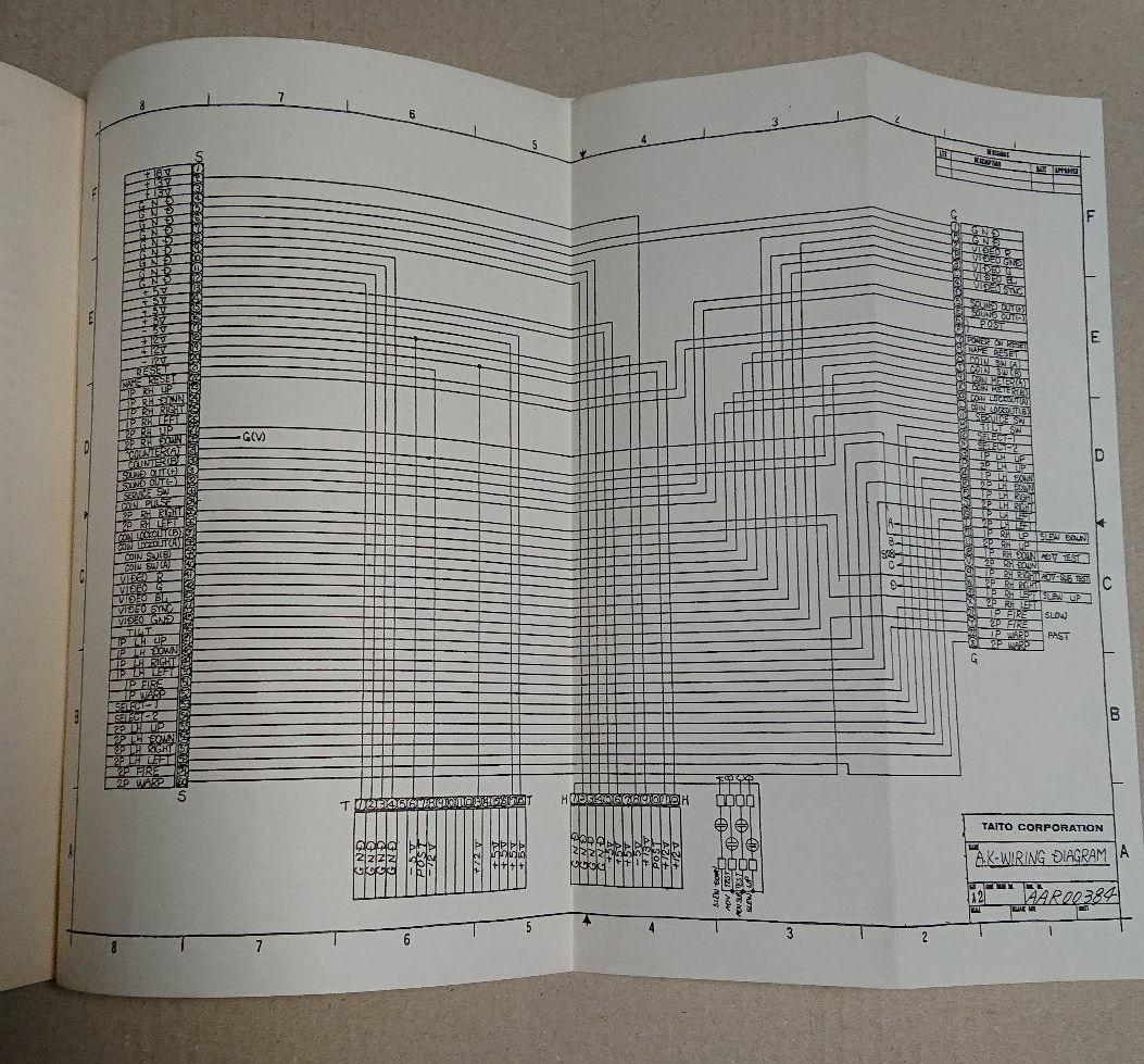 貴重 TAITO クイックス QIX アーケードゲーム 説明書 配線図