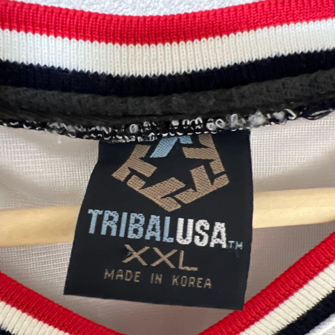 TRIBAL USA ゲームシャツ　バスケシャツ　XXL 光沢　刺繍　シルバー