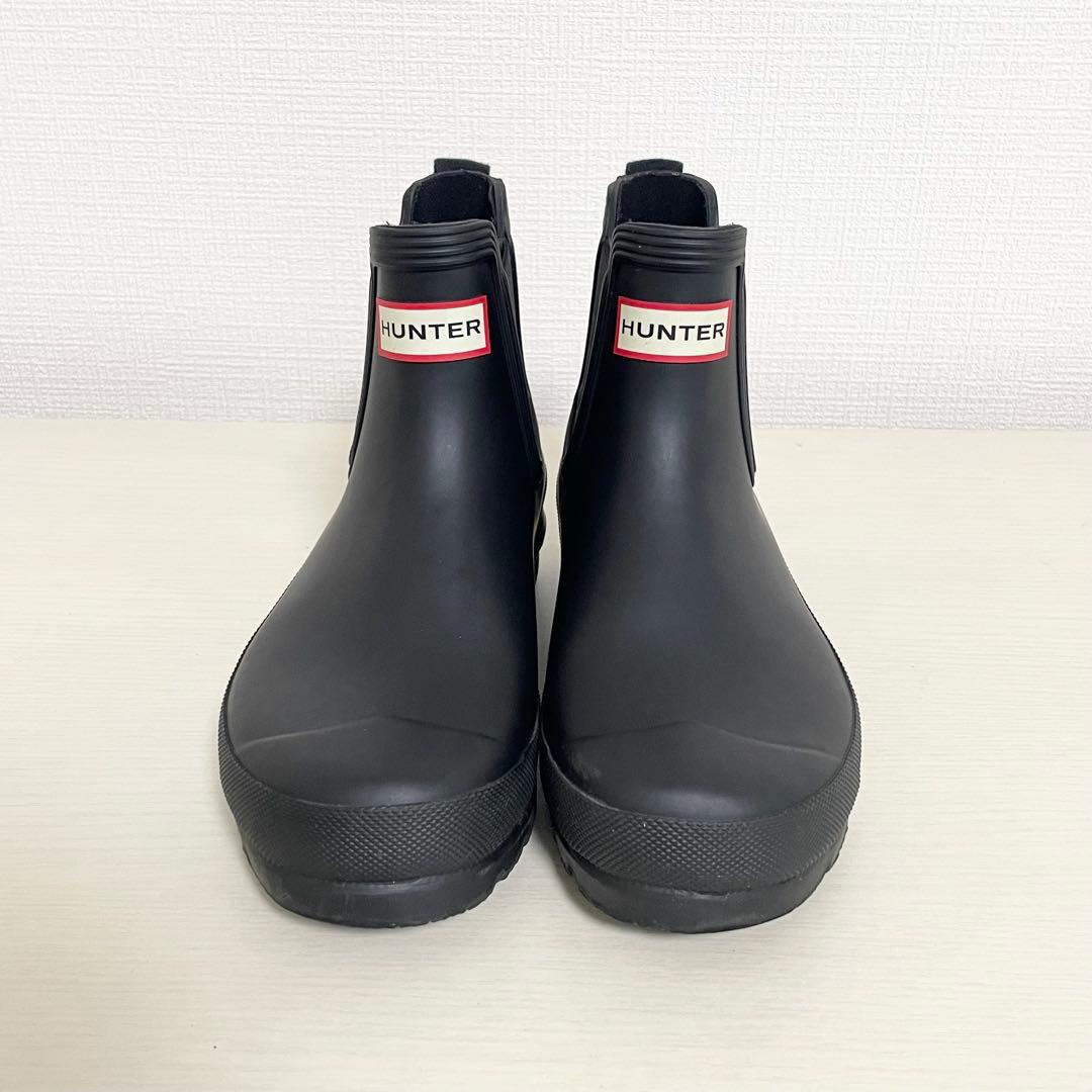 美品⭐︎HUNTER ブラック レインブーツ サイドゴア 長靴 24cm