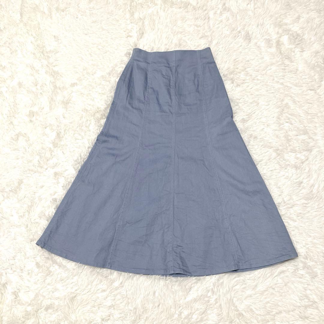美品 25SS ANAYI デニムライクマーメイド スカート 34 サックス