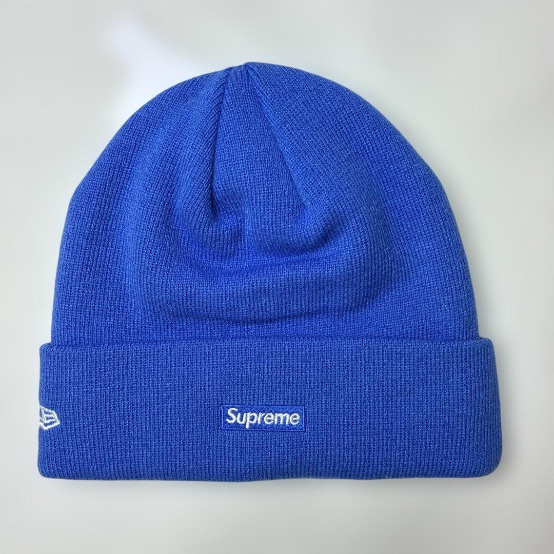 Supreme シュプリーム　NEW ERA コラボ　ニット帽　Sロゴ　ブルー