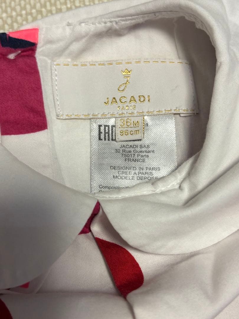 jacadi 美品　リンゴ　襟付き　ワンピース　36m 96cm ブルマつき