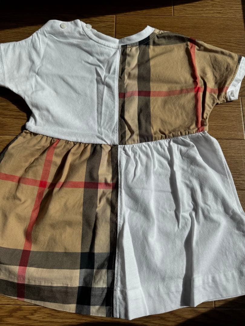 BURBERRY ロゴ　チェック柄　半袖ワンピース 12M ブルマ付き