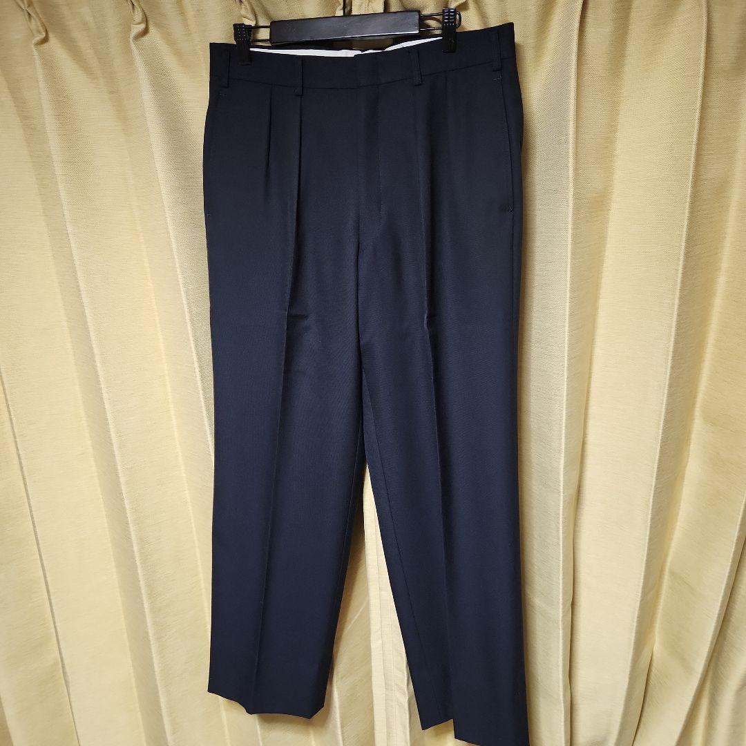 BURBERRY スーツセットアップ タックパンツ ダブル 紺ブレ 金ボタン