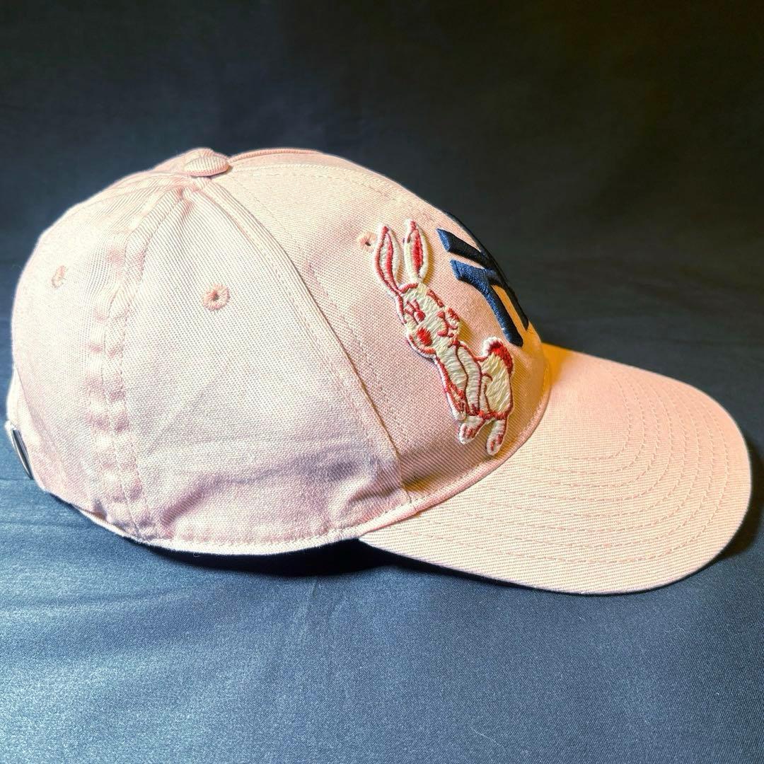 GUCCI グッチ NY ニューヨークヤンキース キャップ 帽子 ピンク うさぎ