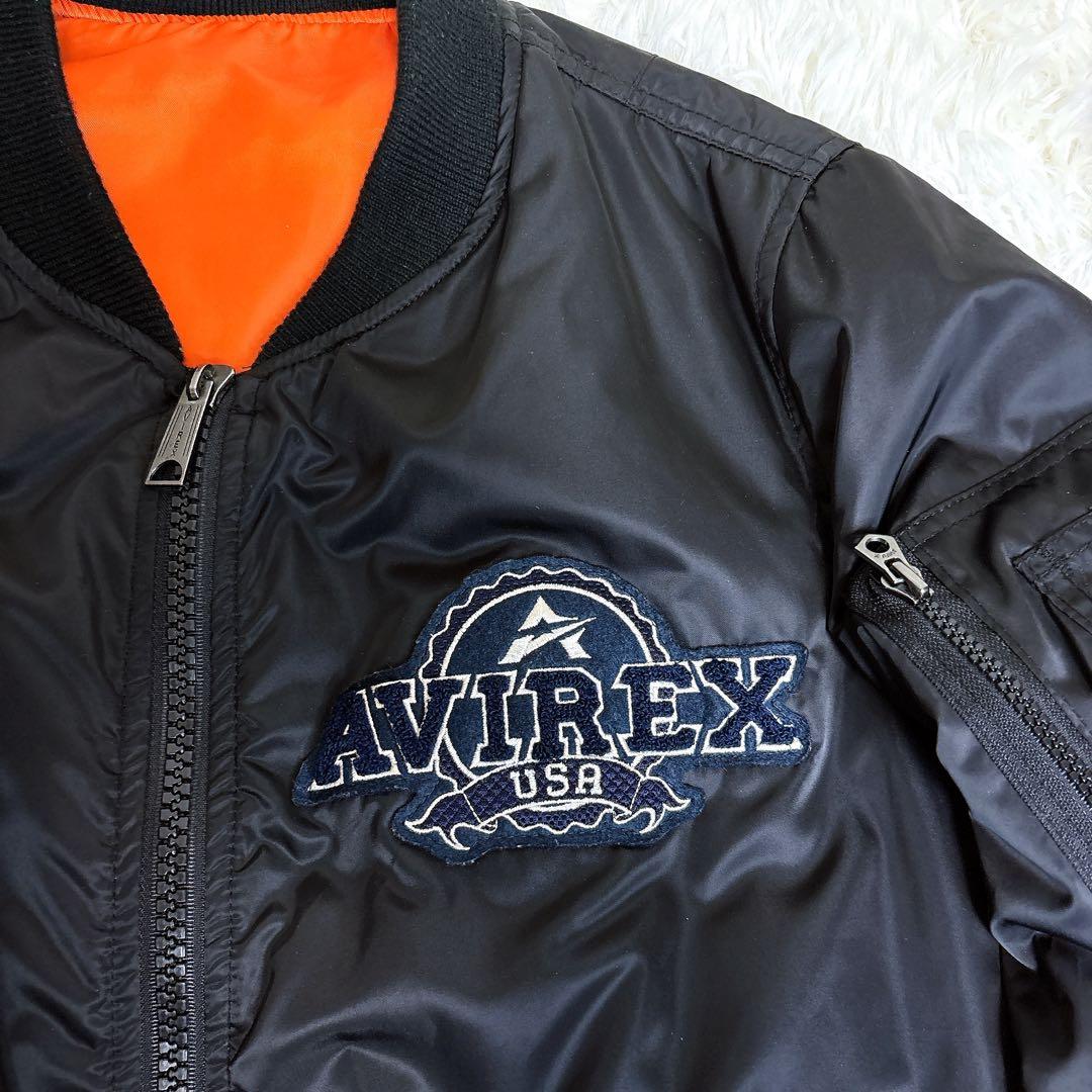 【美品】 AVIREX MA-1 フライトジャケット 35周年記念 L 刺繍ロゴ