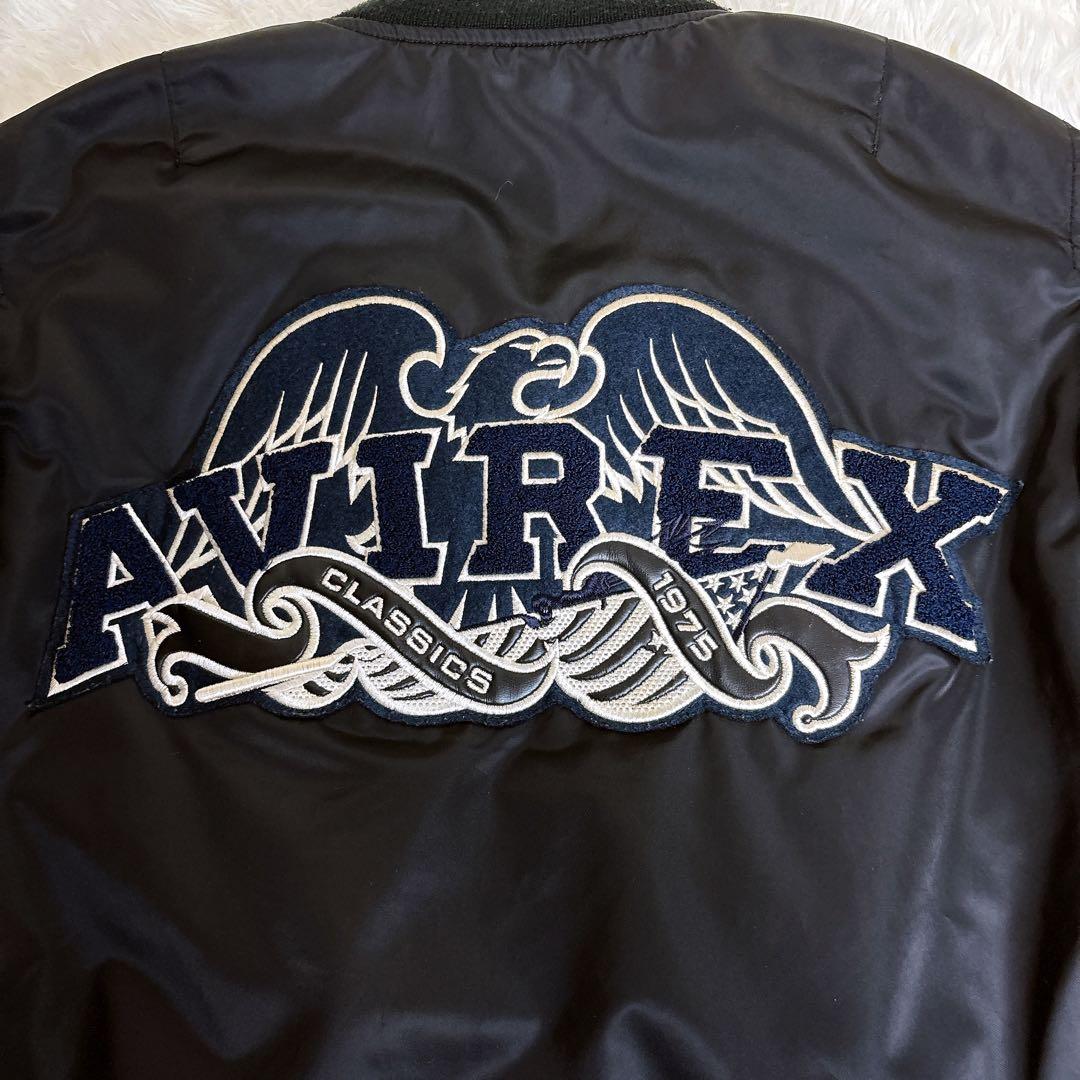 【美品】 AVIREX MA-1 フライトジャケット 35周年記念 L 刺繍ロゴ