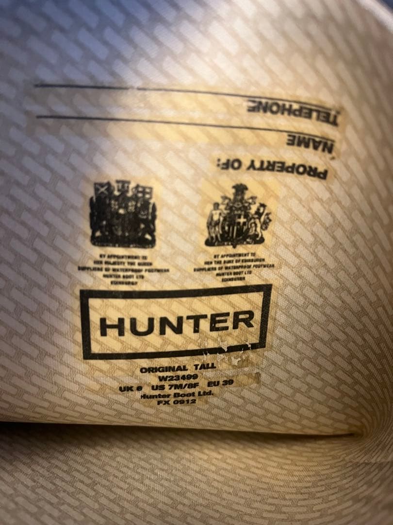 HUNTER ロングブーツ バックル付き　ブラック　UK6 24-25cm
