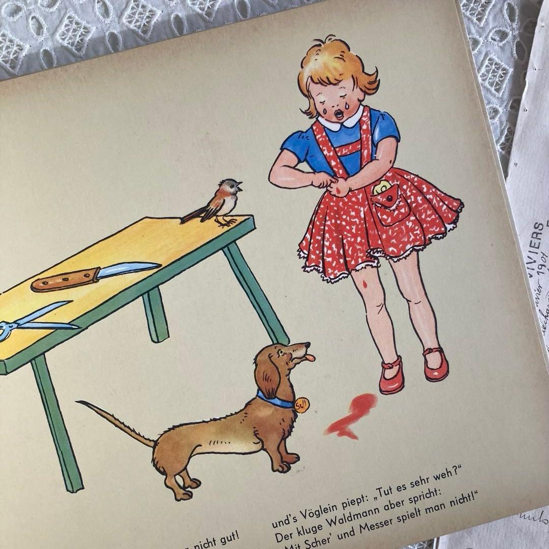 L954洋書古書 1950年代発行　装丁がとっても可愛いドイツのアンティーク絵本
