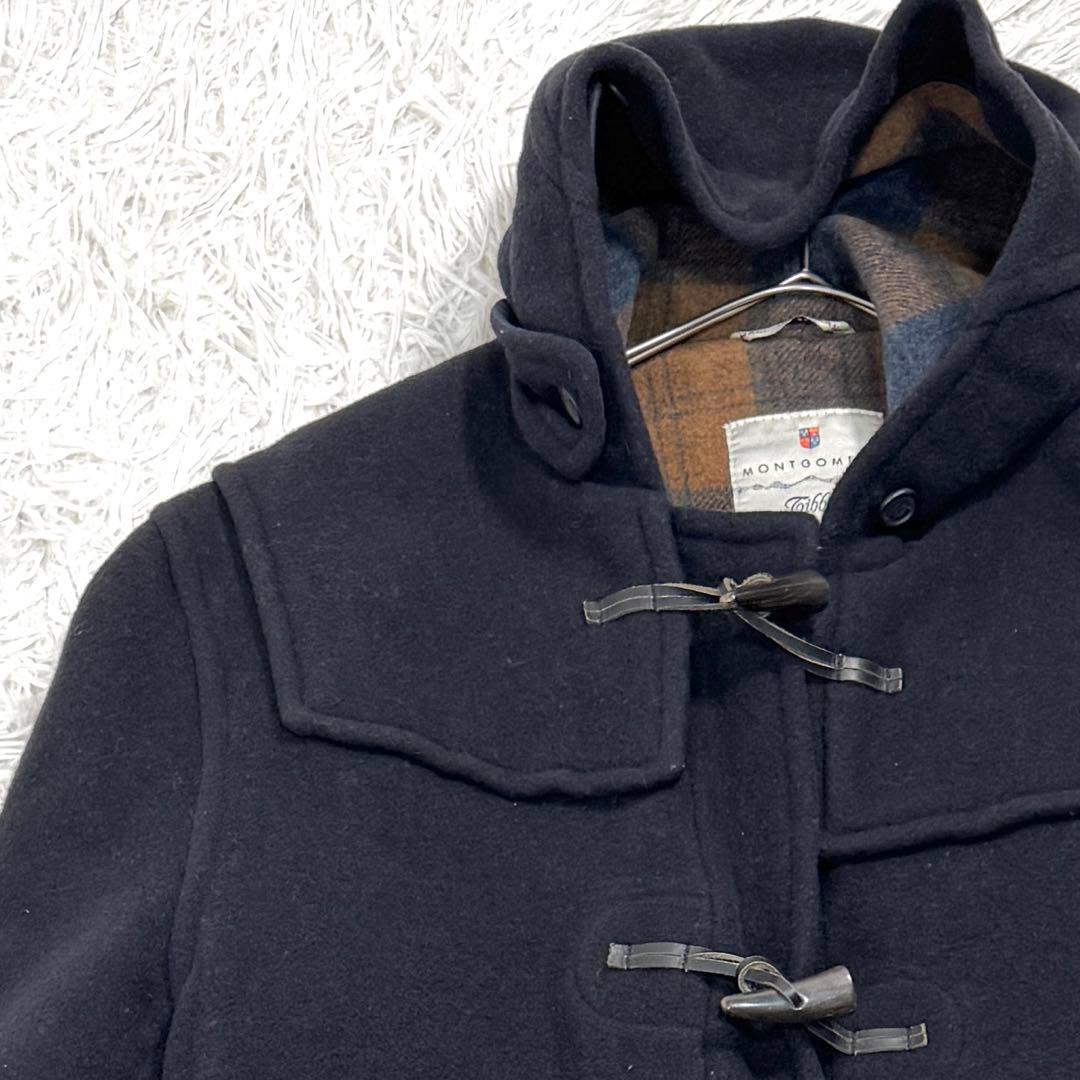 MONTGOMERY ダッフルコート UK42 L相当 カシミヤ混 裏地チェック