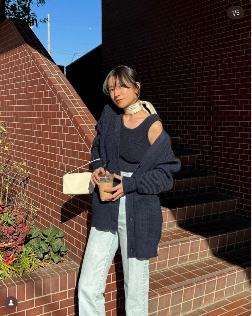 トップス CLANE BUSTIER SET KNIT CARDIGAN