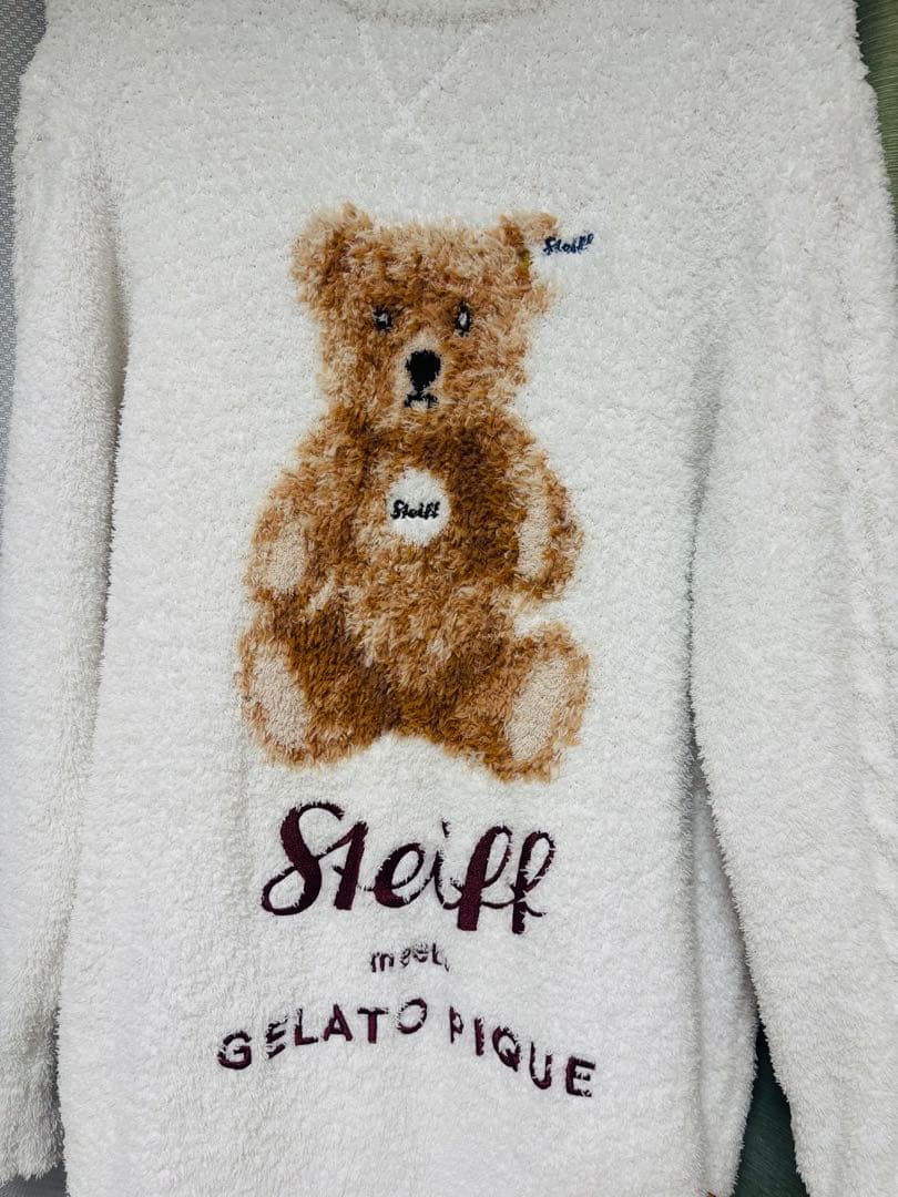 ジェラートピケ×Steiff コラボ テディベア ルームウェア ホワイト完売品