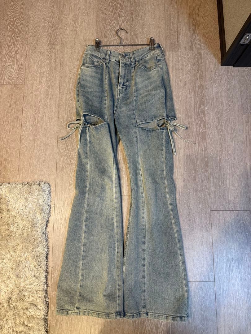 RESEXXY デニム　カットアウトリボンデニムパンツSサイズ