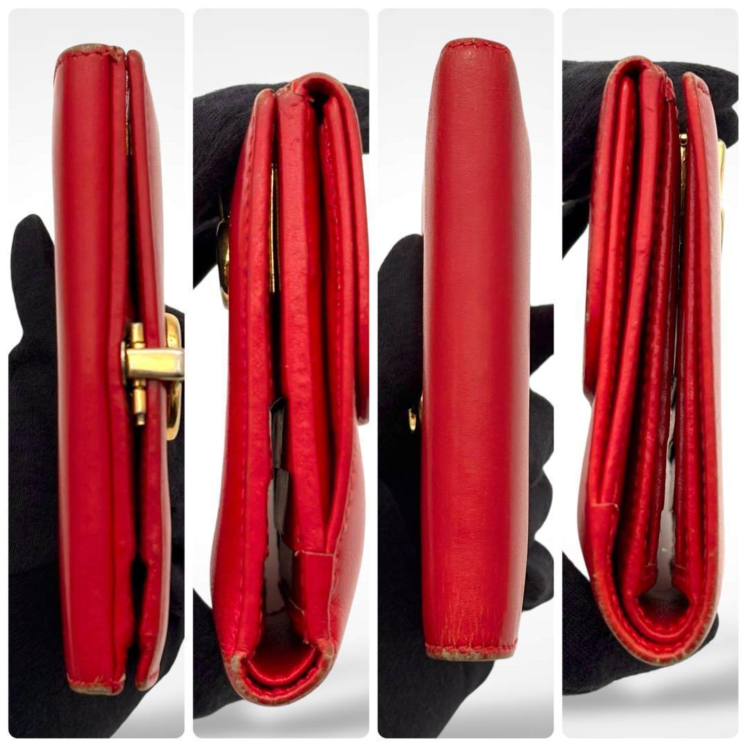 GUCCI グッチ インターロッキング 二つ折り財布 レザー 赤 ヴィンテージ