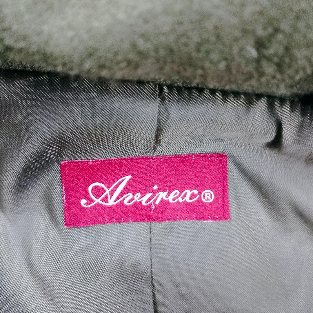 【美品】AVIREX アビレックス ミリタリー コート刺繍ワッペン カーキ
