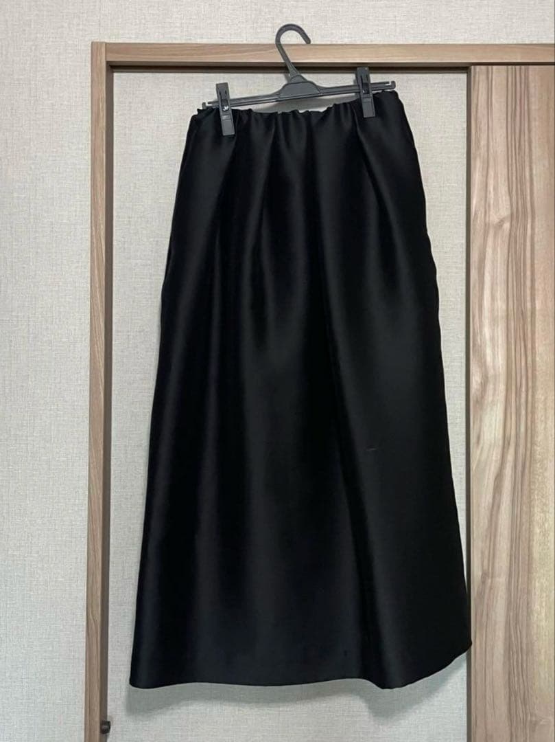 LOHEN ブライトダブルクロスバレルスカート 黒