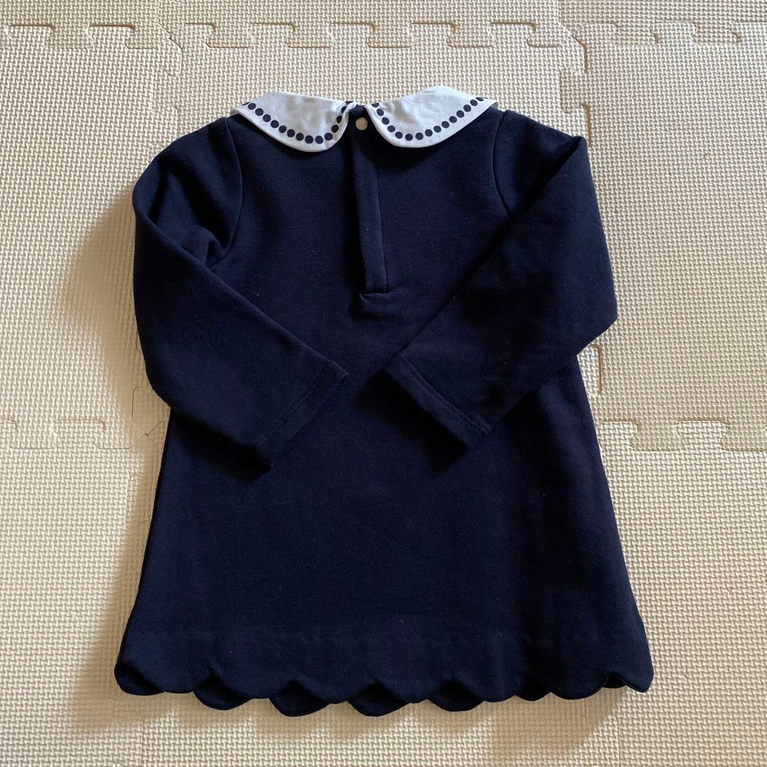 新品　タグ付き　jacadiジャカディ　長袖　スカラップ ワンピース　18M