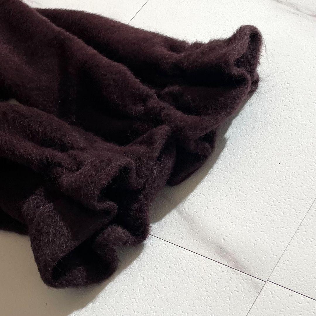 極美品 MaxMara 白タグ近年モデル アルパカシャギー ロングコート 40