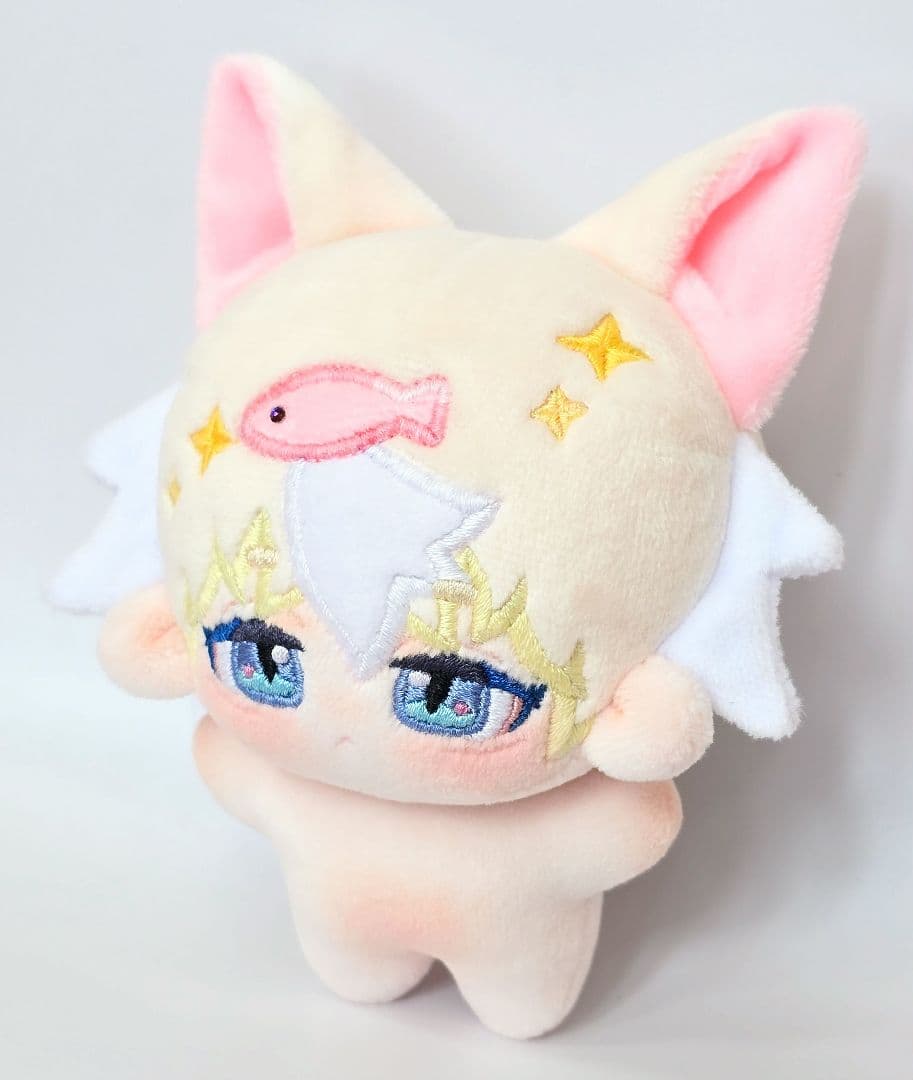 自作 無属性 ぬいぐるみ ツートンヘアのケモ耳くん 10cm
