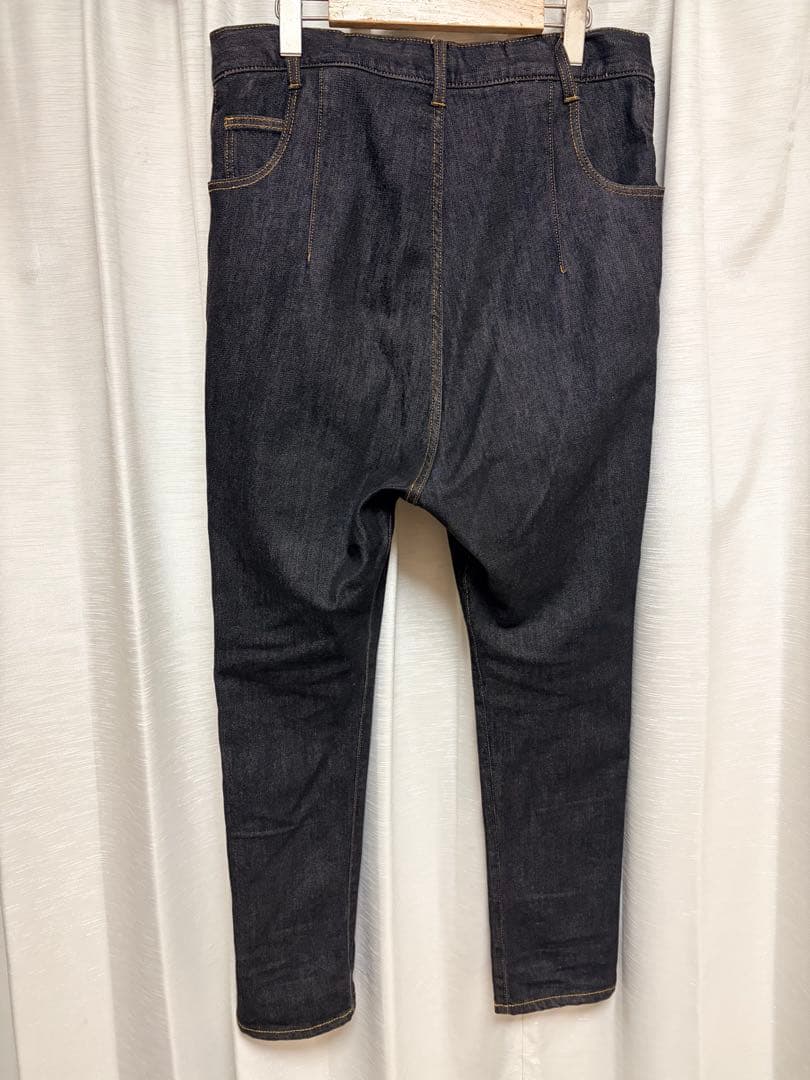 mercibeaucoup，後ろ前ブラックデニムサルエルパンツ