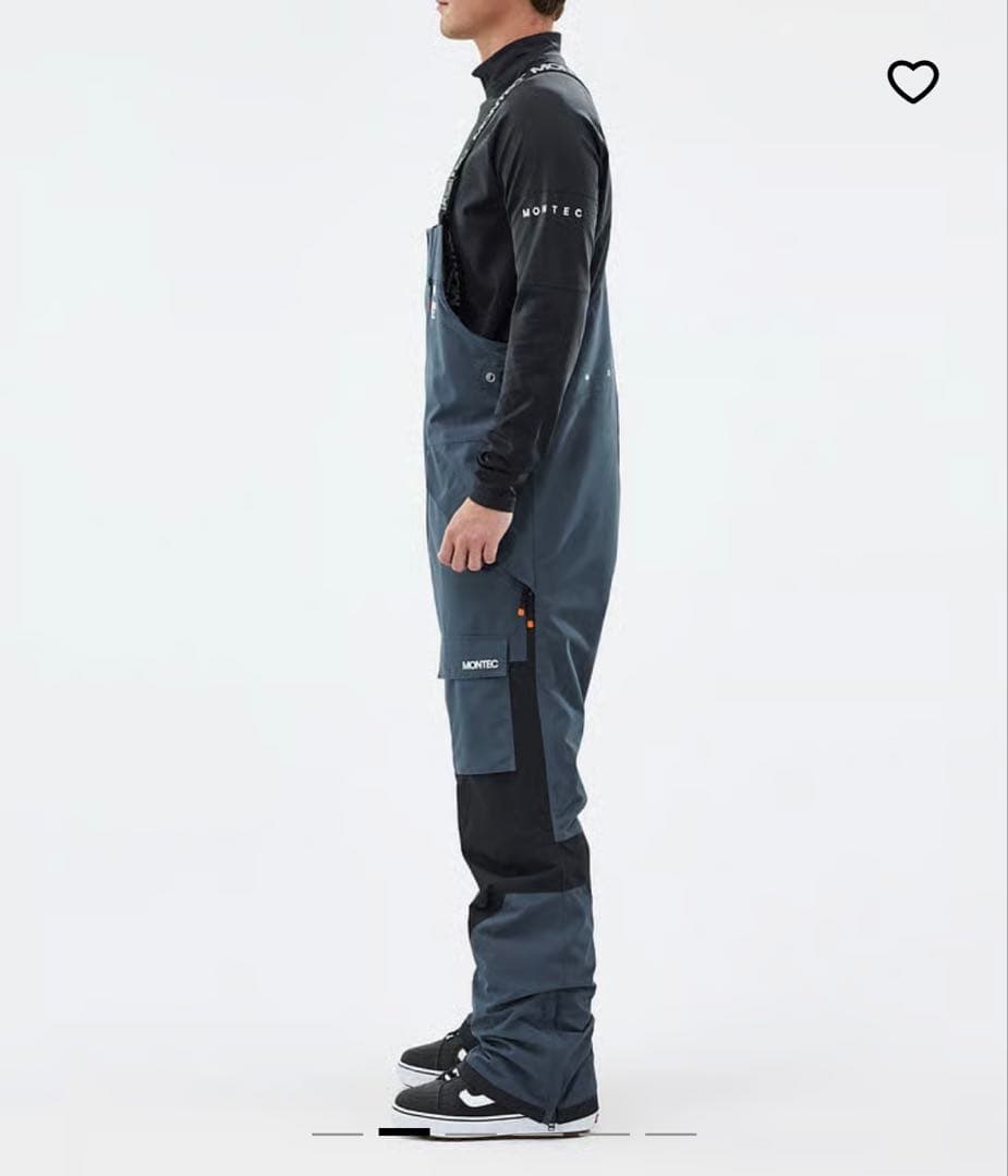 【美品】MONTEC スノーボードビブ「FAWK」スチールブルー サイズM