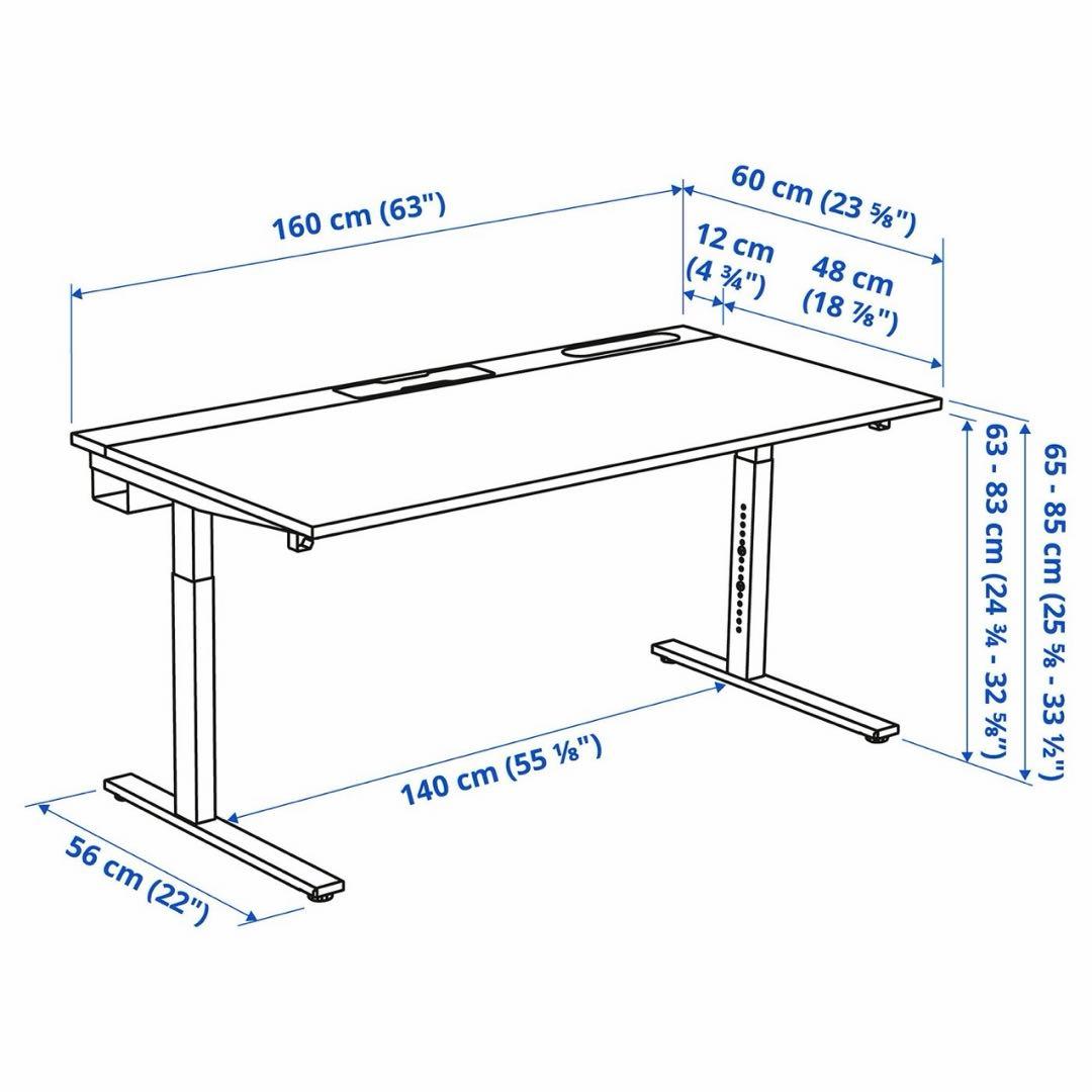 【美品】IKEA ミッツォーン MITTZON オフィス デスク 160×60