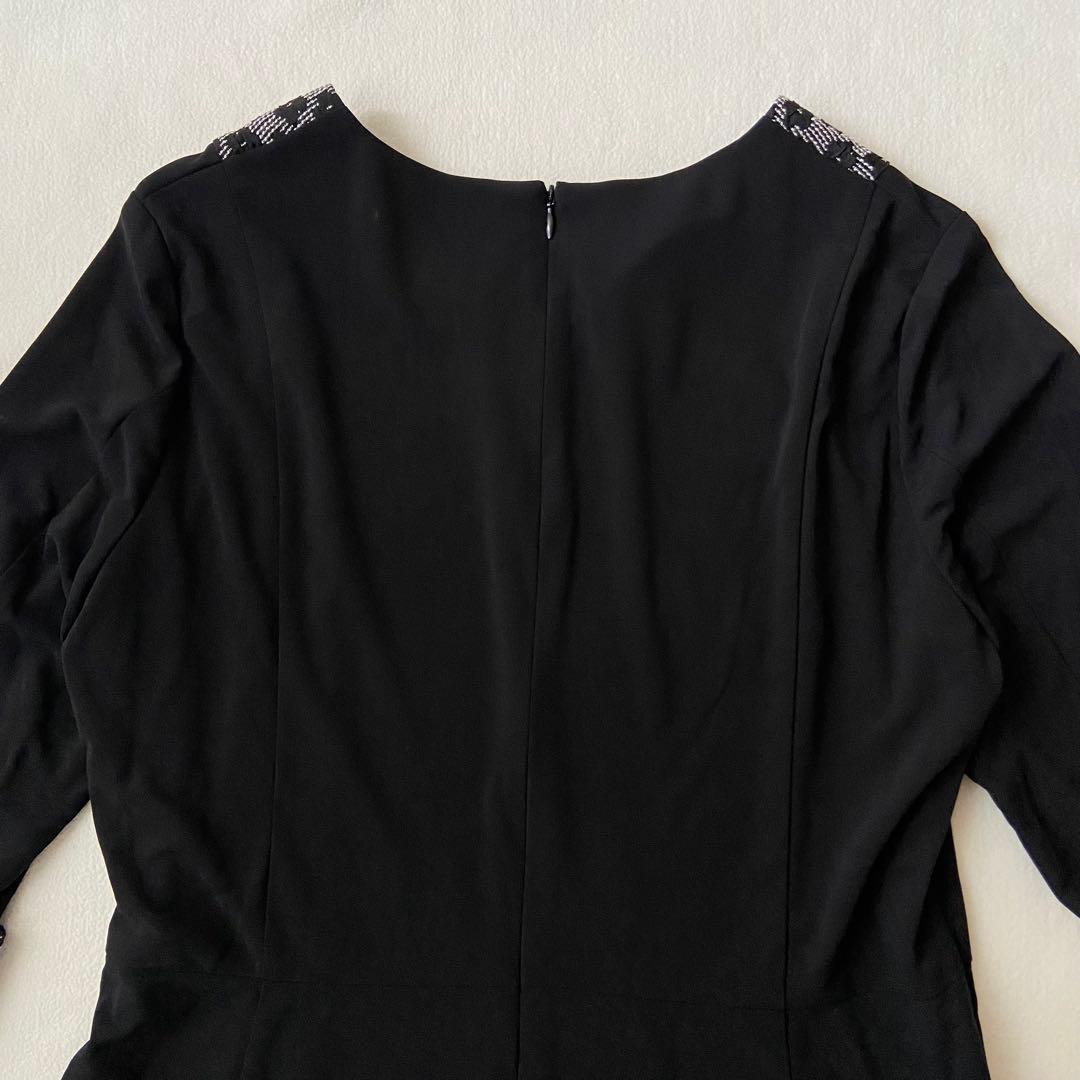 【日本製】フラワー柄 ジャガード ワンピース エムズグレイシー好きさんにも♪白黒
